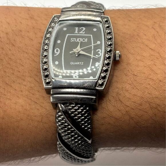 Black Studio Time Cuff Watch - Picture 2 of 4